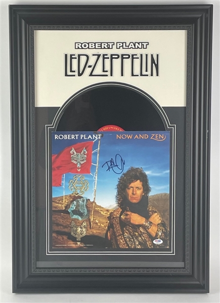 Robert Plant Signed Promotional Flat "Now and Zen", Custom Matted & Framed (PSA/DNA)