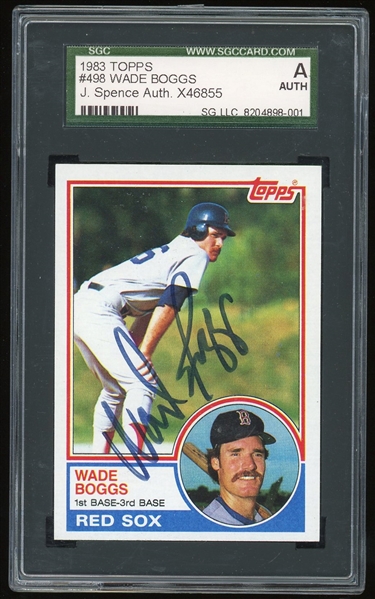 Wade Boggs Signed 1983 Topps #498 Rookie Card (SGC Encapsulated)