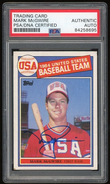 Mark McGwire Signed 1985 Topps USA #401 Rookie RC (PSA/DNA Encapsulated)