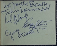 The Beatles: Group Signed Autograph Book Page Signed by John Lennon, Ringo Starr & George Harrison (JSA LOA)