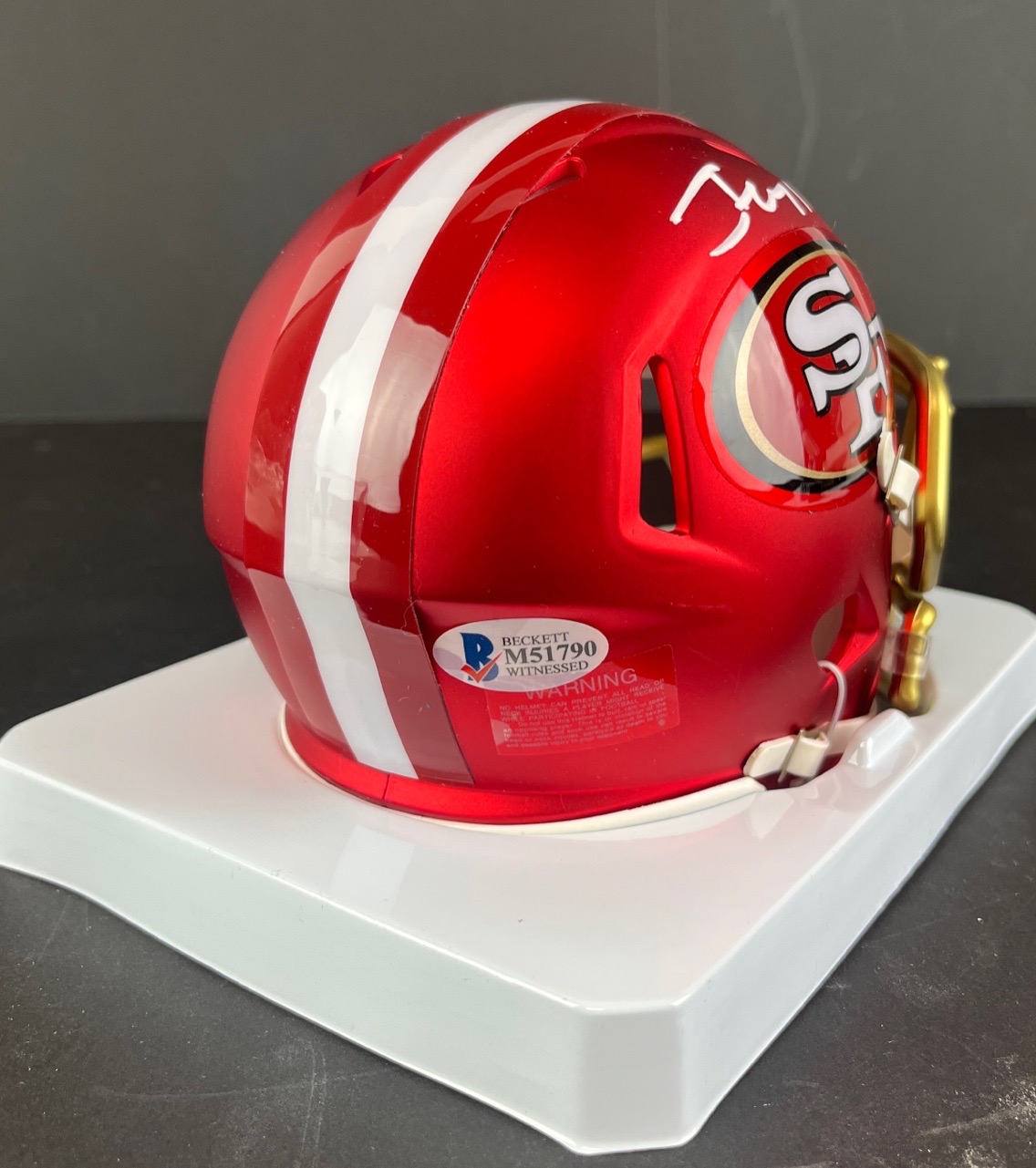 Lot Detail - Jerry Rice Signed SF 49ers Mini-Helmet (Beckett/BAS Witnessed)