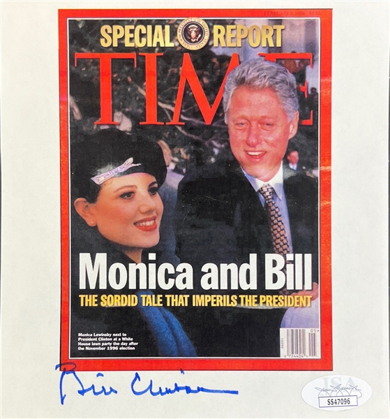 President Bill Clinton Signed 5" x 7" "Monica and Bill" TIME Photo Print (JSA LOA)