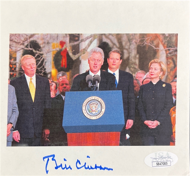 President Bill Clinton Signed 5" x 7" Impeachment Speech Photo Print (JSA LOA)