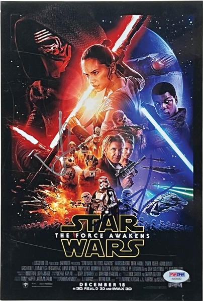 Star Wars: George Lucas & J.J. Abrams Signed “The Force Awakens” Photo of Poster (PSA LOA)