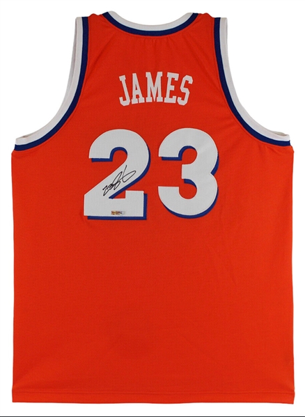LeBron James Signed Cleveland Cavaliers Orange Throwback Model Jersey (UDA COA)