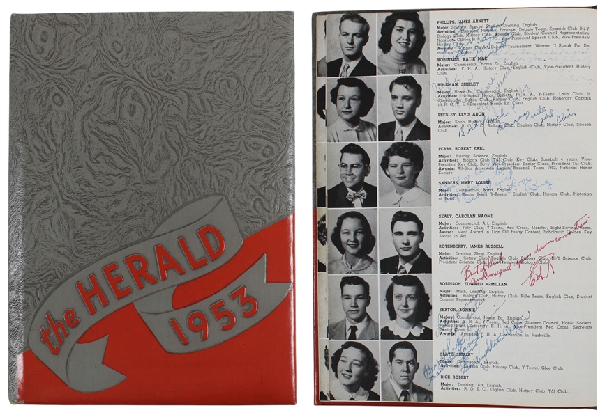 Elvis Presley Amazing Signed 1953 High School Yearbook from Senior Year! (Beckett/BAS LOA)