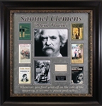 Samuel Clemens (Mark Twain) Signed Sheet with Both Names in Custom Framed Display (Beckett/BAS MINT 9 Autograph)