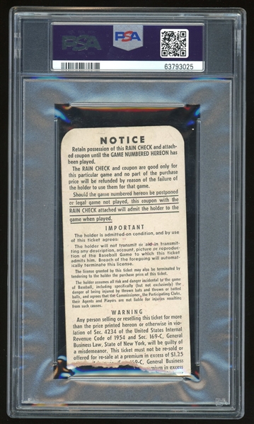 Hank Aaron & Eddie Mathews Debut 1957 World Series Game 1 Ticket (PSA/DNA Encapsulated)
