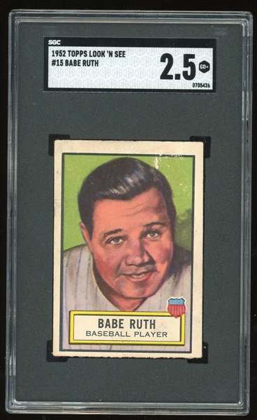 Babe Ruth 1952 Topps Look N See #15 : SGC GD+ 2.5 (SGC Encapsulated)