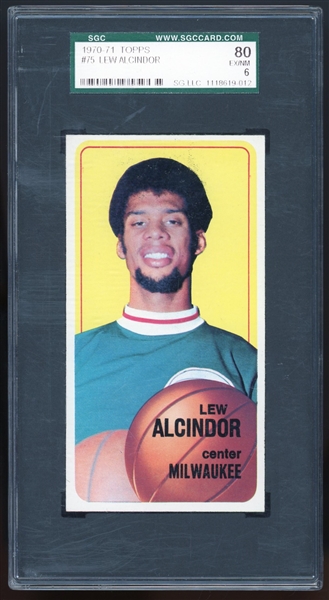 Kareem Abdul-Jabbar 1970 Topps #75 Basketball Card Graded EX-NM 6 (2nd Year)(SGC)