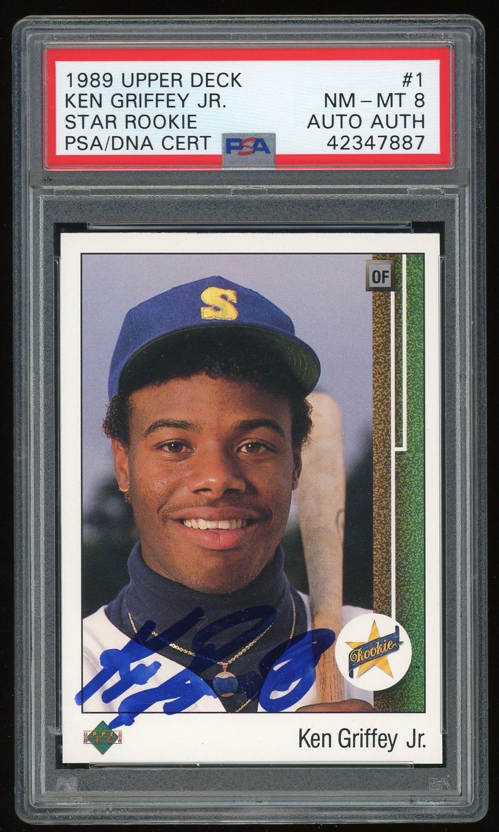 Lot Detail - Ken Griffey Jr. Signed 1989 Upper Deck #1 Rookie Card W ...