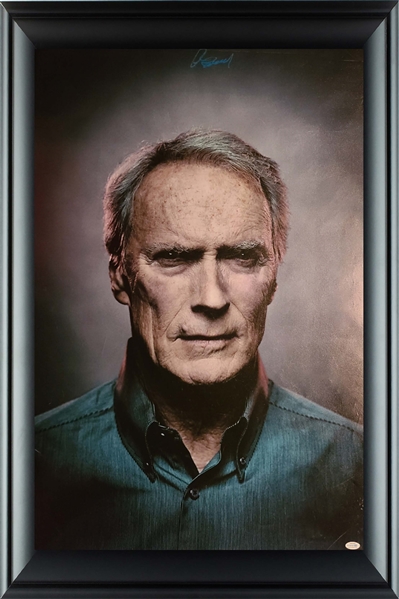 Clint Eastwood Signed Canvas Photo (ACOA)