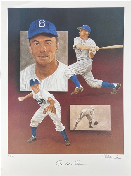 Pee Wee Reese Signed Ltd. Ed. 18" x 24" Lithograph (Third Party Guaranteed)