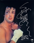 Rocky: Sylvester Stallone & Talia Shire Signed 16" x 20" Color Photo (BAS LOA)
