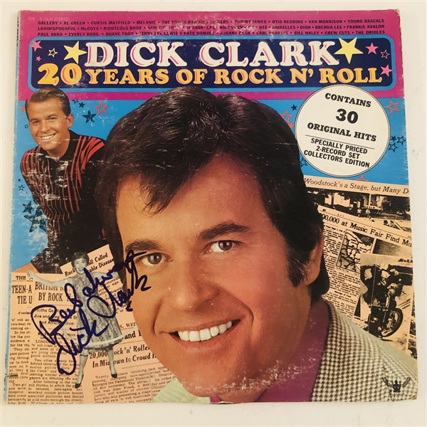 Dick Clark In-Person Signed 20 Years of Rock N Roll Album Record (John Brennan Collection) (JSA Authentication) 