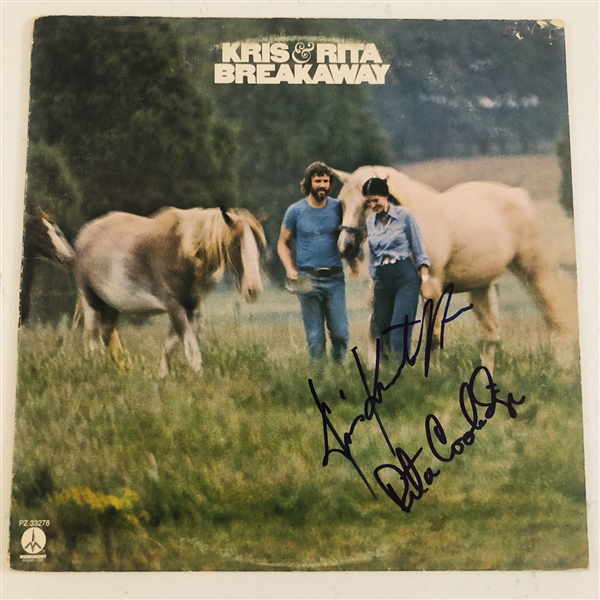 Kris Kristofferson & Rita Coolidge In-Person Signed "Kris & Rita Break Away" Album Record (John Brennan Collection) (JSA Authentication)