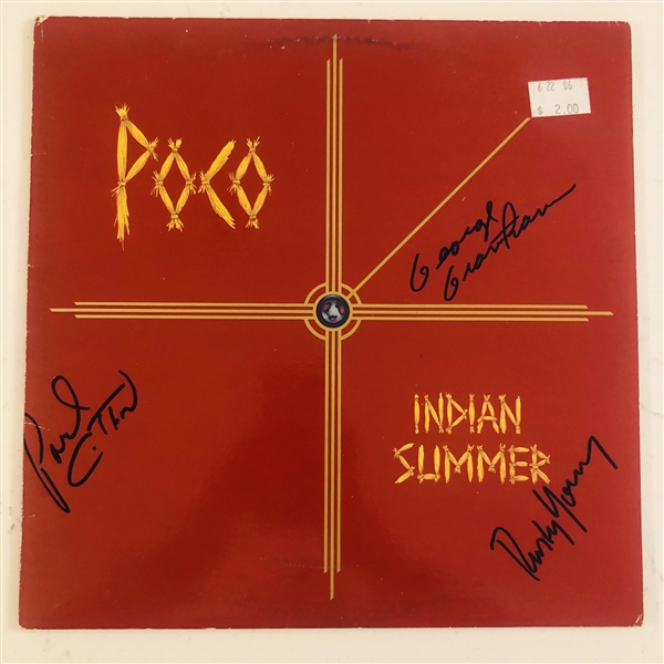 Poco In-Person Group Signed "Indian Summer" Album Record LP (3 Sigs) (John Brennan Collection) (JSA Authentication)