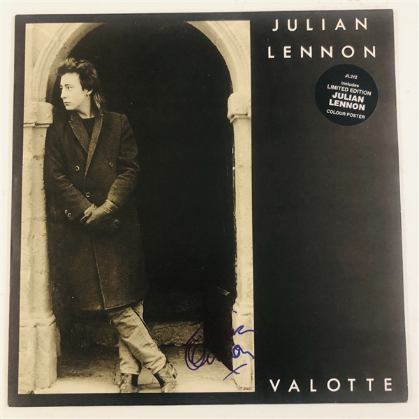 Julian Lennon Autograph Signed Valotte Album Record EP w/ Poster (John Brennan Collection) (Beckett/BAS Authentication)