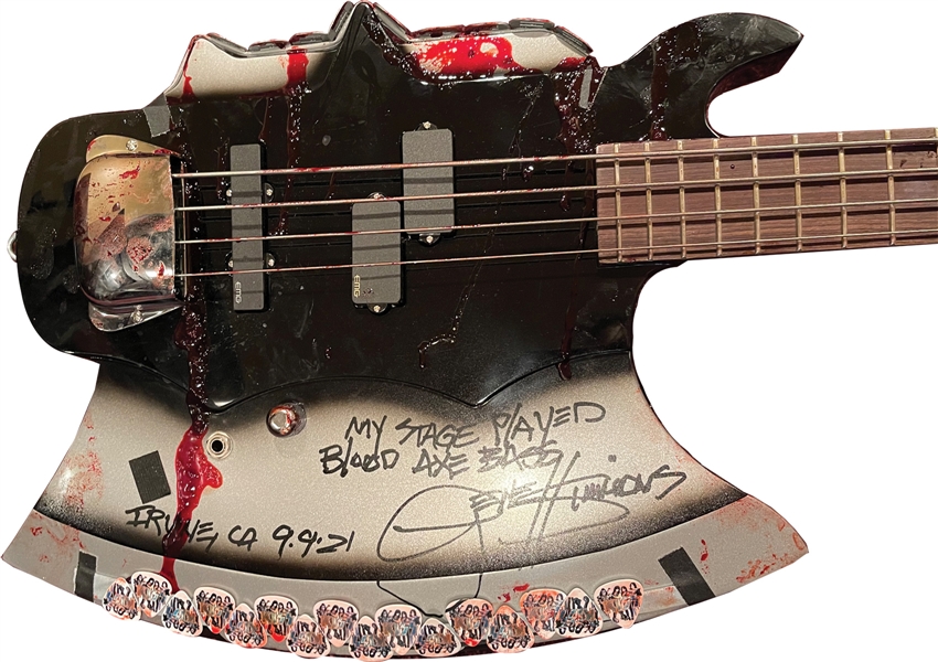 KISS: Gene Simmons Stage-Used & Signed Blood Axe Guitar :: Used 9/9/2021 in Irvine, CA (In-Person Photo ID Provenance) 
