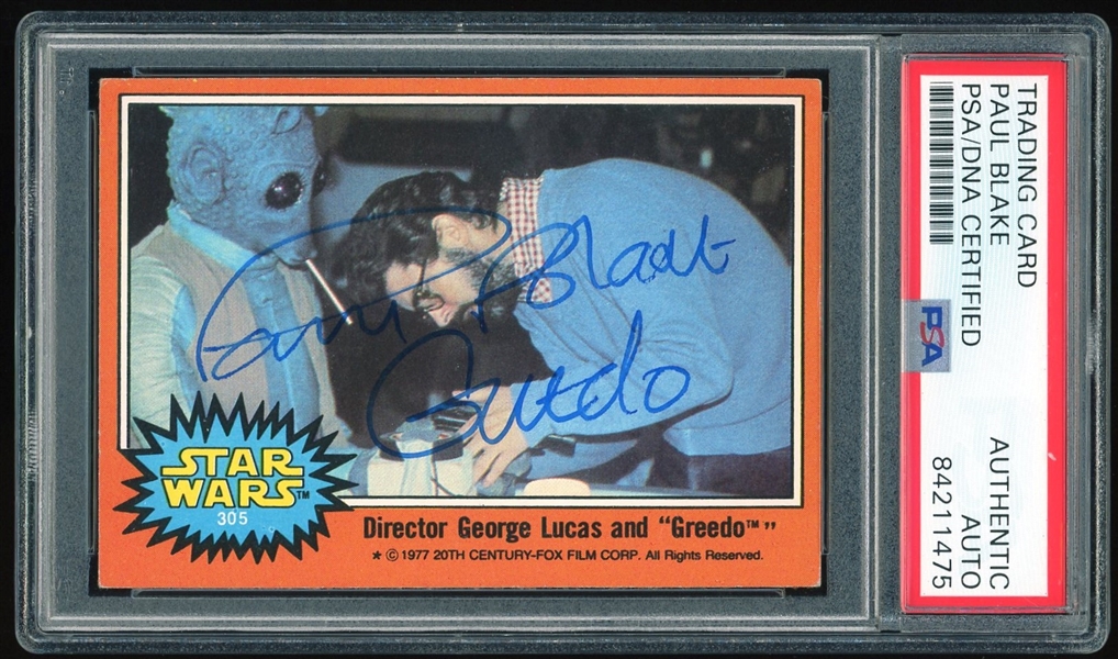 Star Wars: Paul Blake Signed 1977 Star Wars Trading Card #305 (PSA Encapsulated)