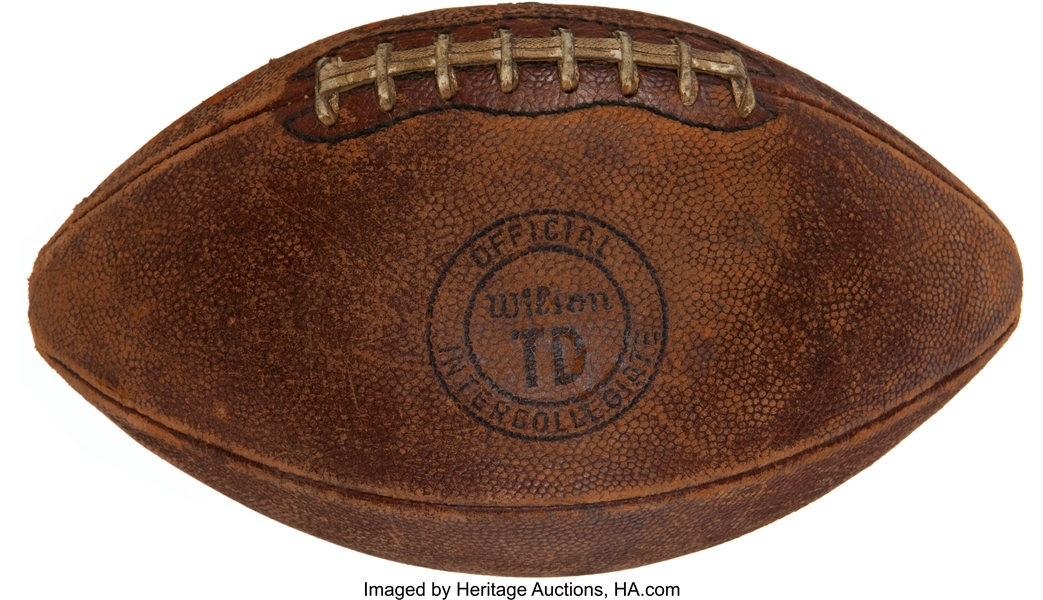 1961 Ernie Davis Presentational Game Ball from 11/4/61 Syracuse vs. University of Pittsburgh Game. :: Photomatched to Presentation Event!