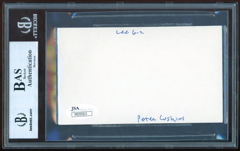 Star Wars: Peter Cushing Signed & Inscribed 3 x 5 Index Card (Beckett/BAS Encapsulated)