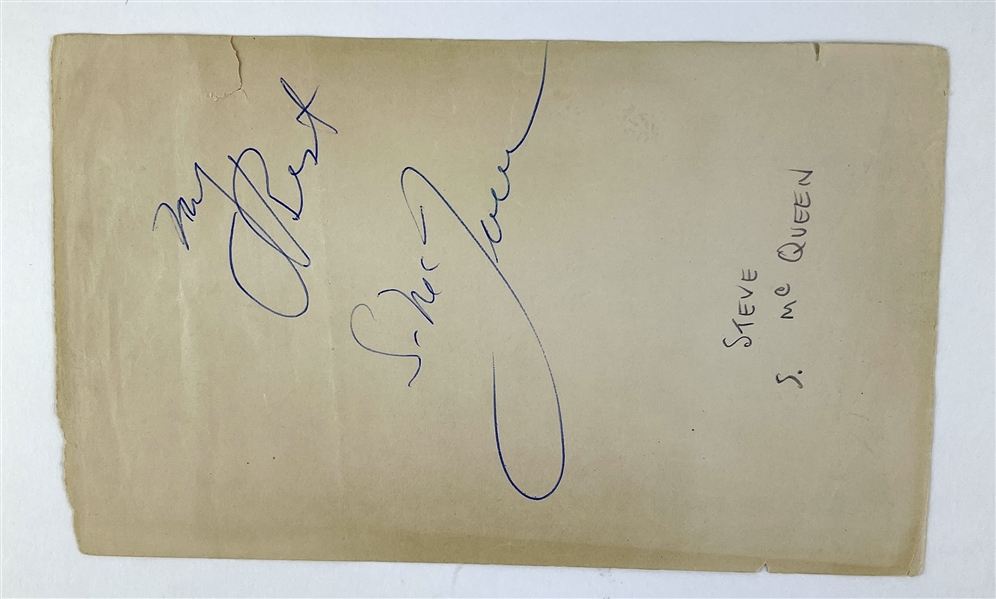 Steve McQueen Vintage Signed Album Page (Third Party Guaranteed)