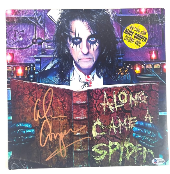 Alice Cooper Signed "Along Came A Spider" Album Cover (Beckett/BAS)