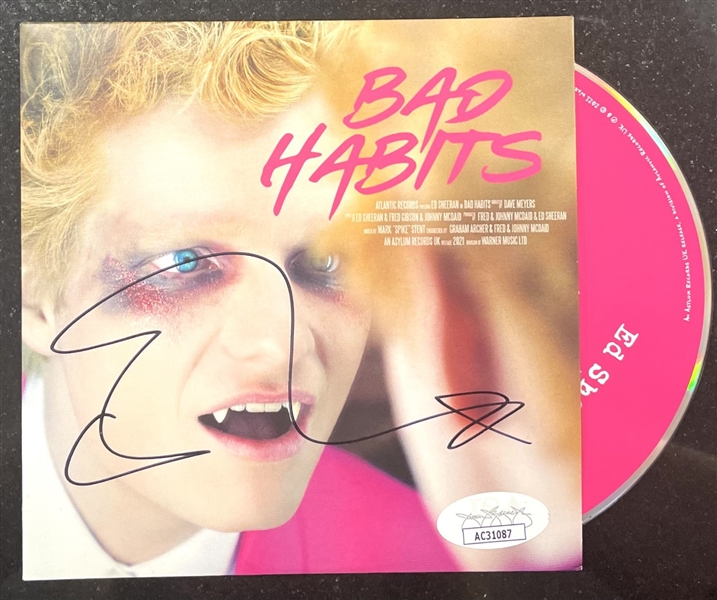 Ed Sheeran Signed "Bad Habits" CD (JSA)