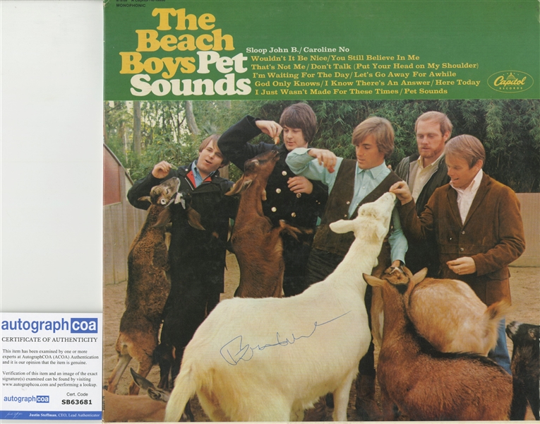 Brian Wilson Signed "Pet Sounds" Album Cover (ACOA)