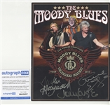 Moody Blues: Hayward, Edge, and Lodge Lot of 2 Signed 8" x 10" Photos w/ Concert Memorabilia (ACOA)