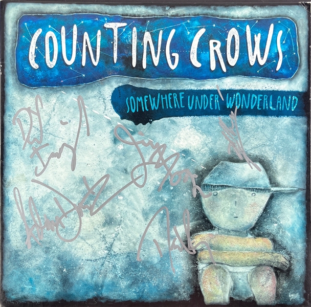 Counting Crows: Group Signed "Somewhere Under Wonderland" Album Cover (5 Sigs)(Beckett/BAS) 
