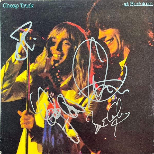 Group Signed "Cheap Trick at Budokan" Album Cover (4 Sigs)(Beckett/BAS)