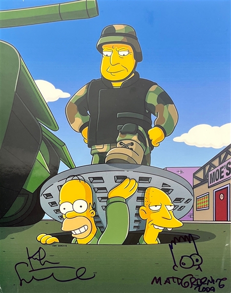 Matt Groening & Kiefer Sutherland Signed 11" x 14" Simpsons Photo (Beckett/BAS)