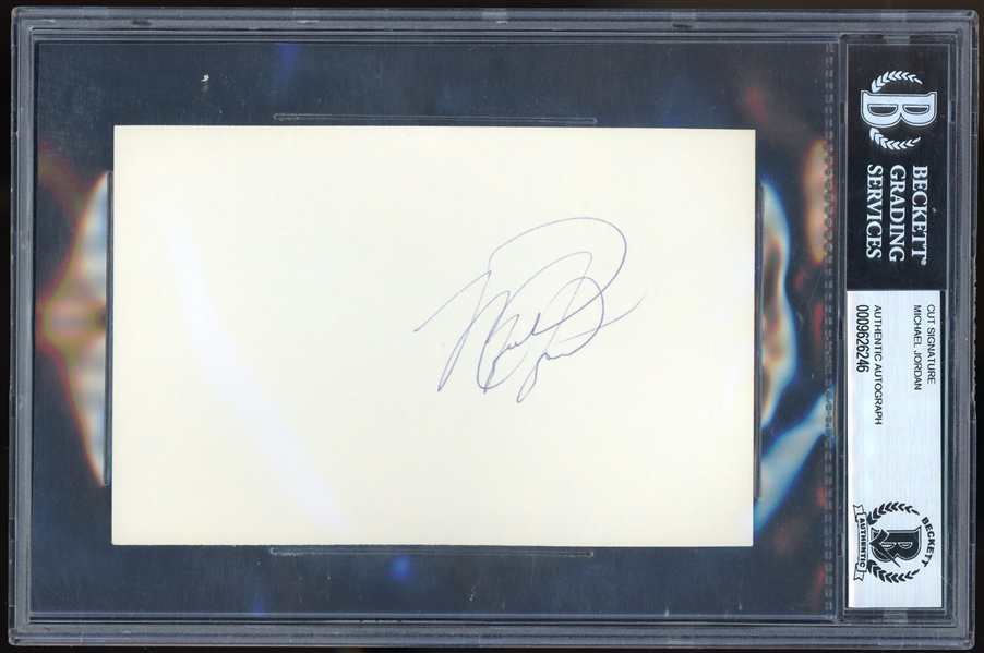 Michael Jordan Signed 5" x 6" Index Card with Early Autograph! (Beckett/BAS Encapsulated)