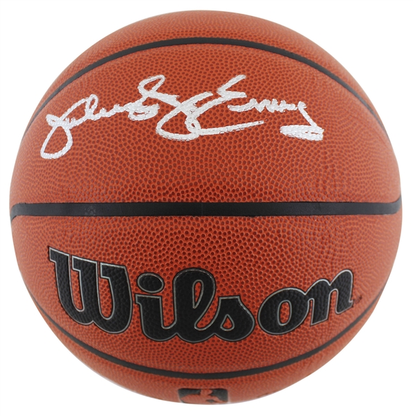 Julius "Dr. J" Erving Signed Wilson NBA I/O Basketball (Beckett/BAS Witnessed)