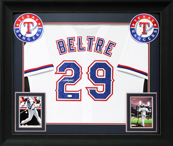 Adrian Beltre Signed Texas Rangers Jersey in Custom Framed Display (JSA COA)