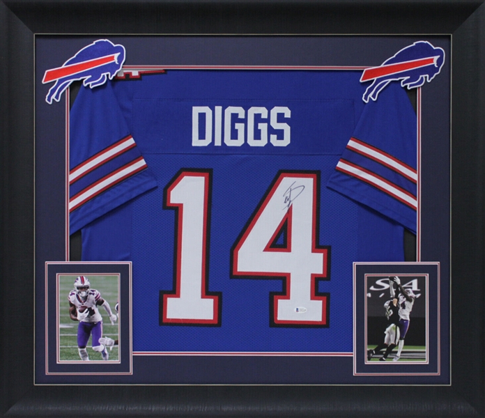Stefon Diggs Signed Buffalo Bills Jersey in Custom Framed Display (Beckett/BAS)
