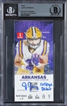 Justin Jefferson Signed 2017 LSU College Debut Ticket (Beckett/BAS Encapsulated)