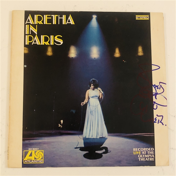 Aretha Franklin In-Person Signed "In Paris" Album Record (John Brennan Collection) (Beckett Authentication)