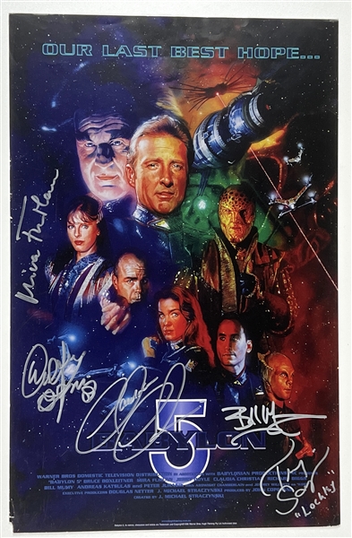 Babylon 5 Cast Signed 11” x 17” Mini Poster (5 Sigs) (Third Party Guaranteed) 
