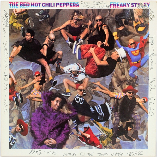 Red Hot Chili Peppers EARLY Signed "Freaky Styley" Album Cover w/ Complete Original Lineup incl. Ultra-Rare Slovak! (Beckett/BAS)