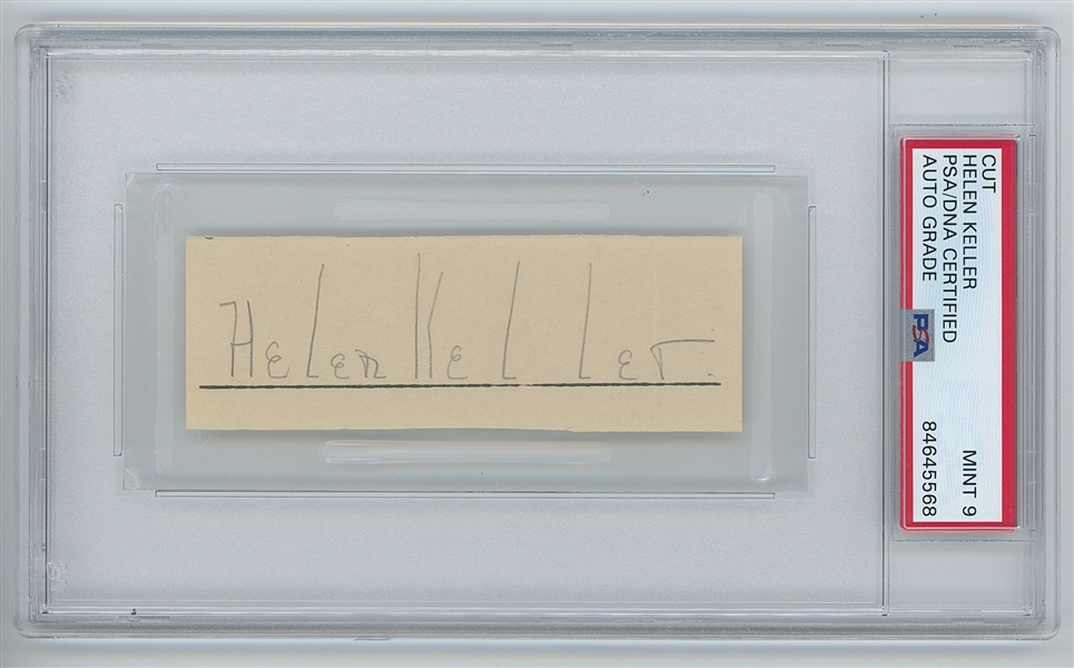 Helen Keller Signature Cut (PSA Encapsulated & Graded MINT 9)