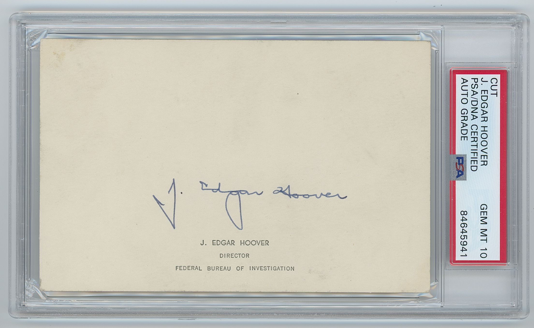 Lot Detail - J. Edgar Hoover Signature Cut (PSA Encapsulated & Graded ...