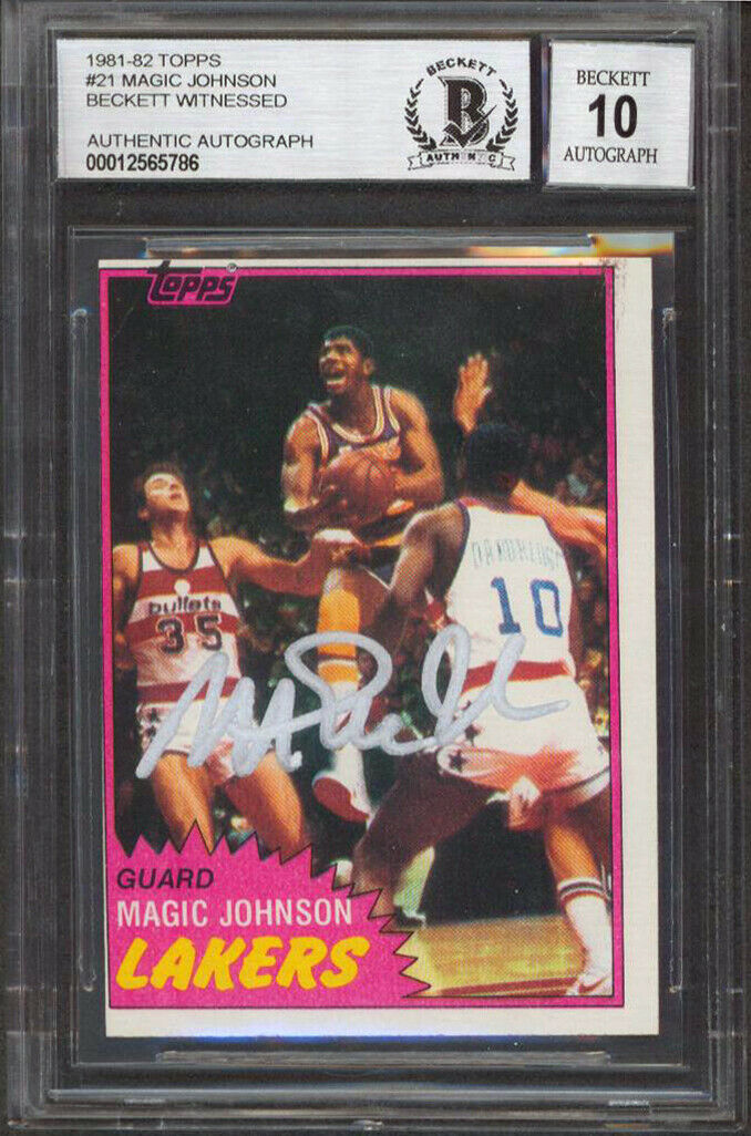 Lot Detail - Magic Johnson Signed 1981 Topps 2nd Year Card with GEM ...