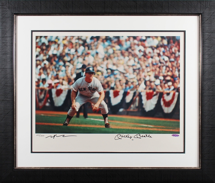 Mickey Mantle Signed Limited Edition Neil Leifer 16 x 20 Framed Photograph with GEM MINT 10 Autograph (UDA & BAS)