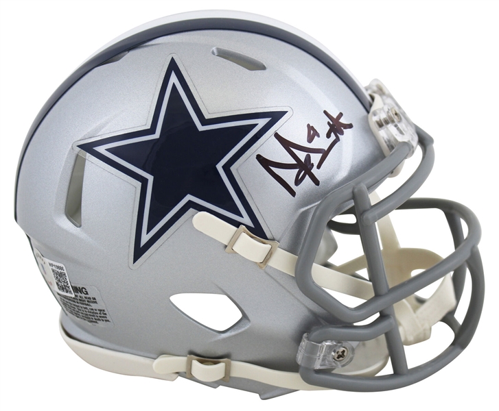 Dak Prescott Signed Cowboys Speed Mini Helmet (Beckett/BAS Witnessed)