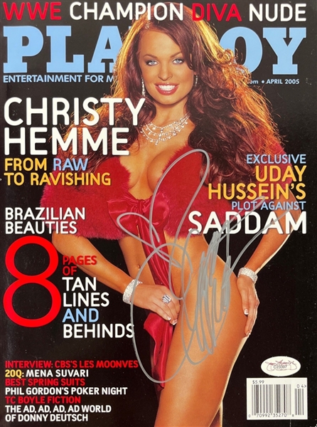 Christy Hemme Signed 2005 Playboy Magazine (JSA COA)