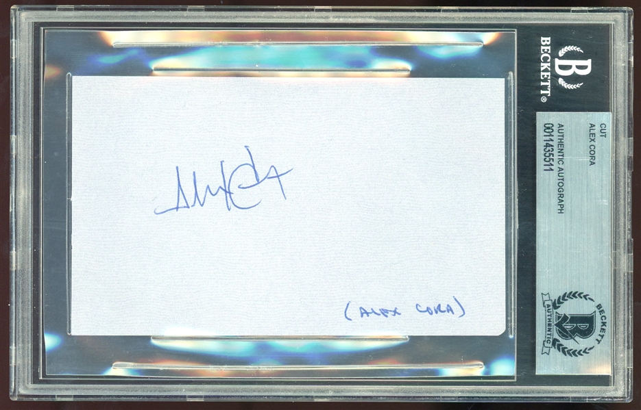 Alex Cora Signed 3 x 5 Index Card (Beckett/BAS Encapsulated)