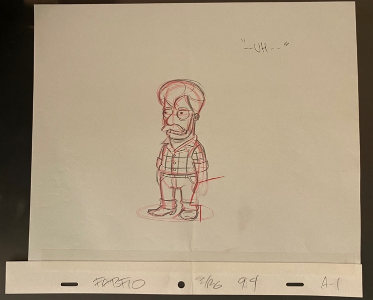 Rare Simpsons Concept Sketch of George Lucas Inspired Character (Third Party Guaranteed)